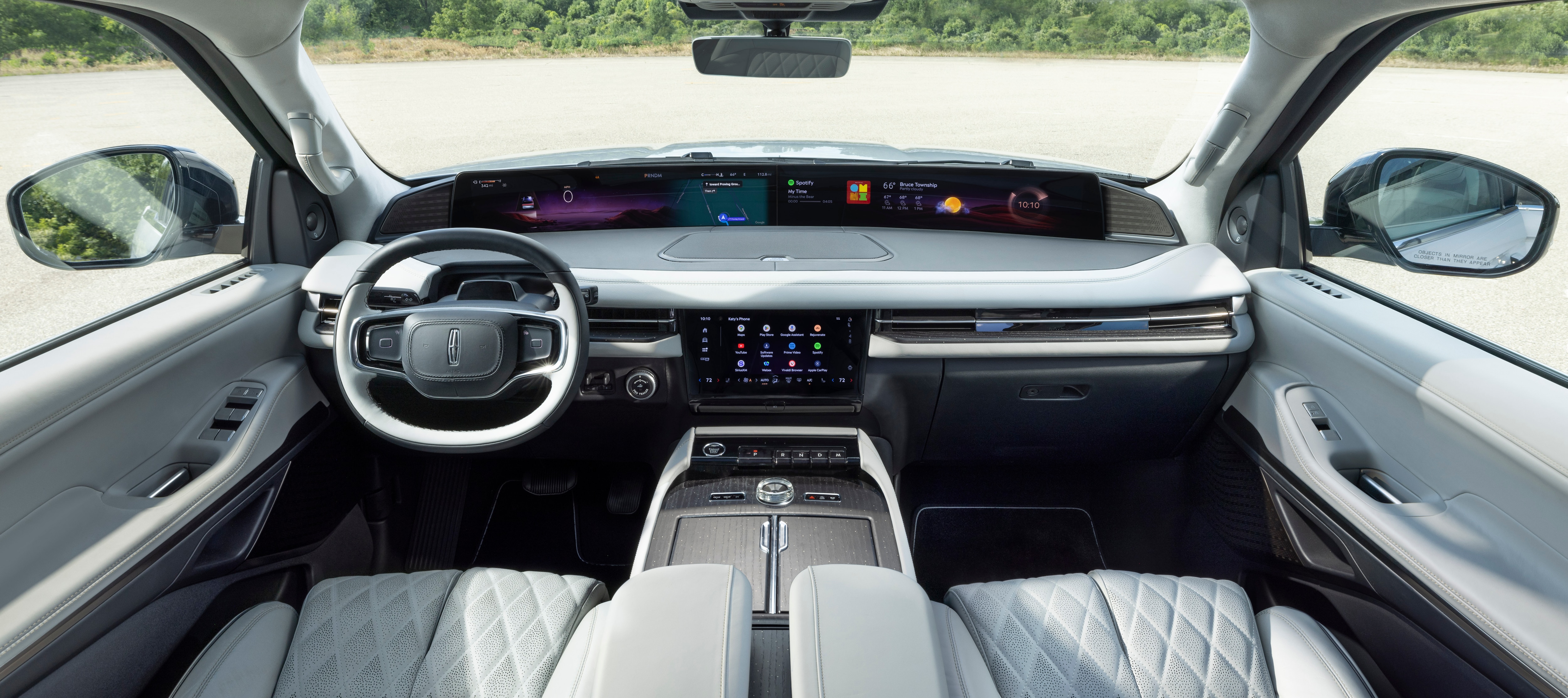 Preproduction model shown. Available Spring 2025. Amazon, Alexa, Prime Video, and all related marks are trademarks of Amazon.com, Inc. or its affiliates. Google, Google Assistant, Google Maps, and Google Play are trademarks of Google LLC. Apple CarPlay is a trademark of Apple Inc., registered in the U.S. and other countries. All other third-party products, company names, and logos are trademarks and remain the property of their respective owners.